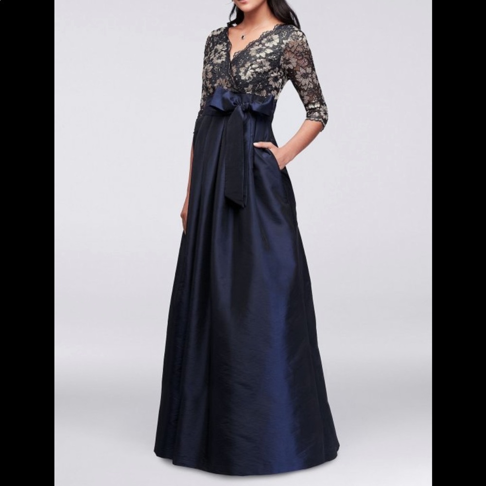 Navy and Gold Formal Gown